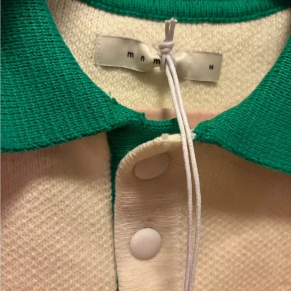 MNML Men’s Polo Knit Green/White Sweater Size Medium BNWT - Picture 11 of 11